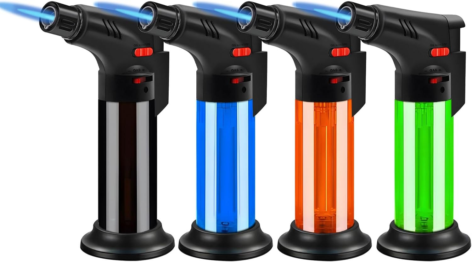 4 Pack  Butane Torch Lighter Set,Candle Lighter Refillable, Jet Flame,Windproof,