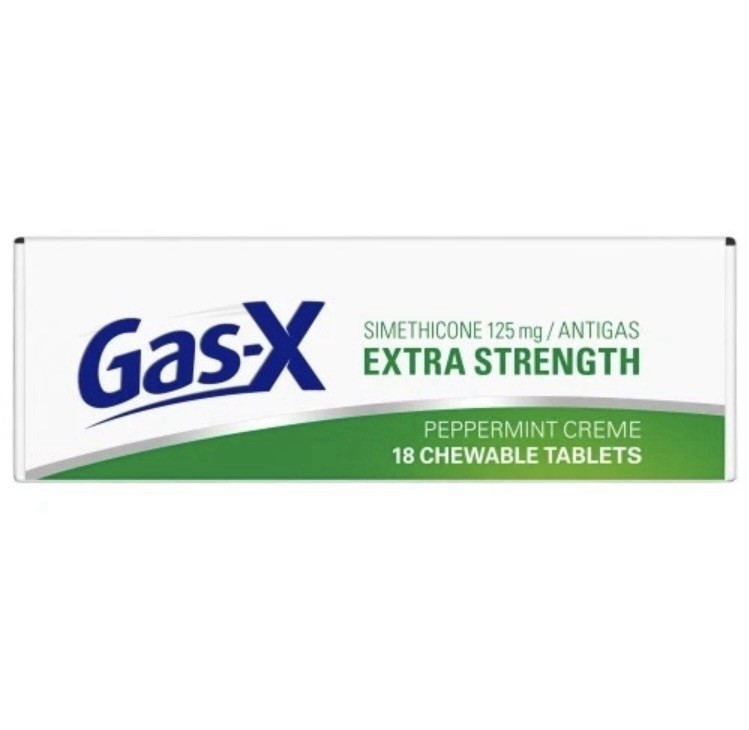 3 Pack-Gas-X Extra Strength Chewable Tablet Peppermint Creme 18 Tablets Each Box