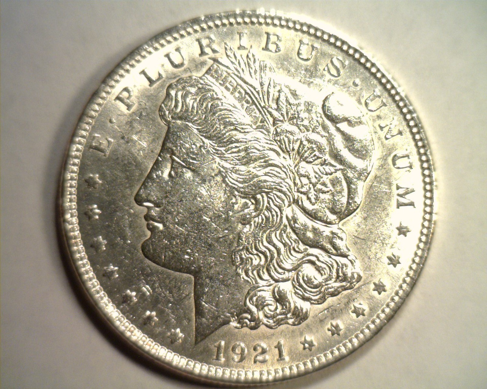 1921 MORGAN SILVER DOLLAR ABOUT UNCIRCULATED AU NICE ORIGINAL COIN BOBS COIN