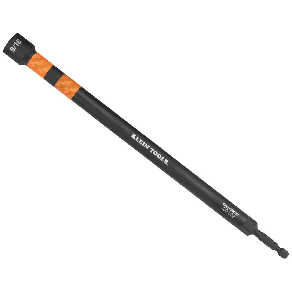 Klein Tools 10916PNDC 9/16-Inch Power Nut 9/16" 10-Inch Extended, Black