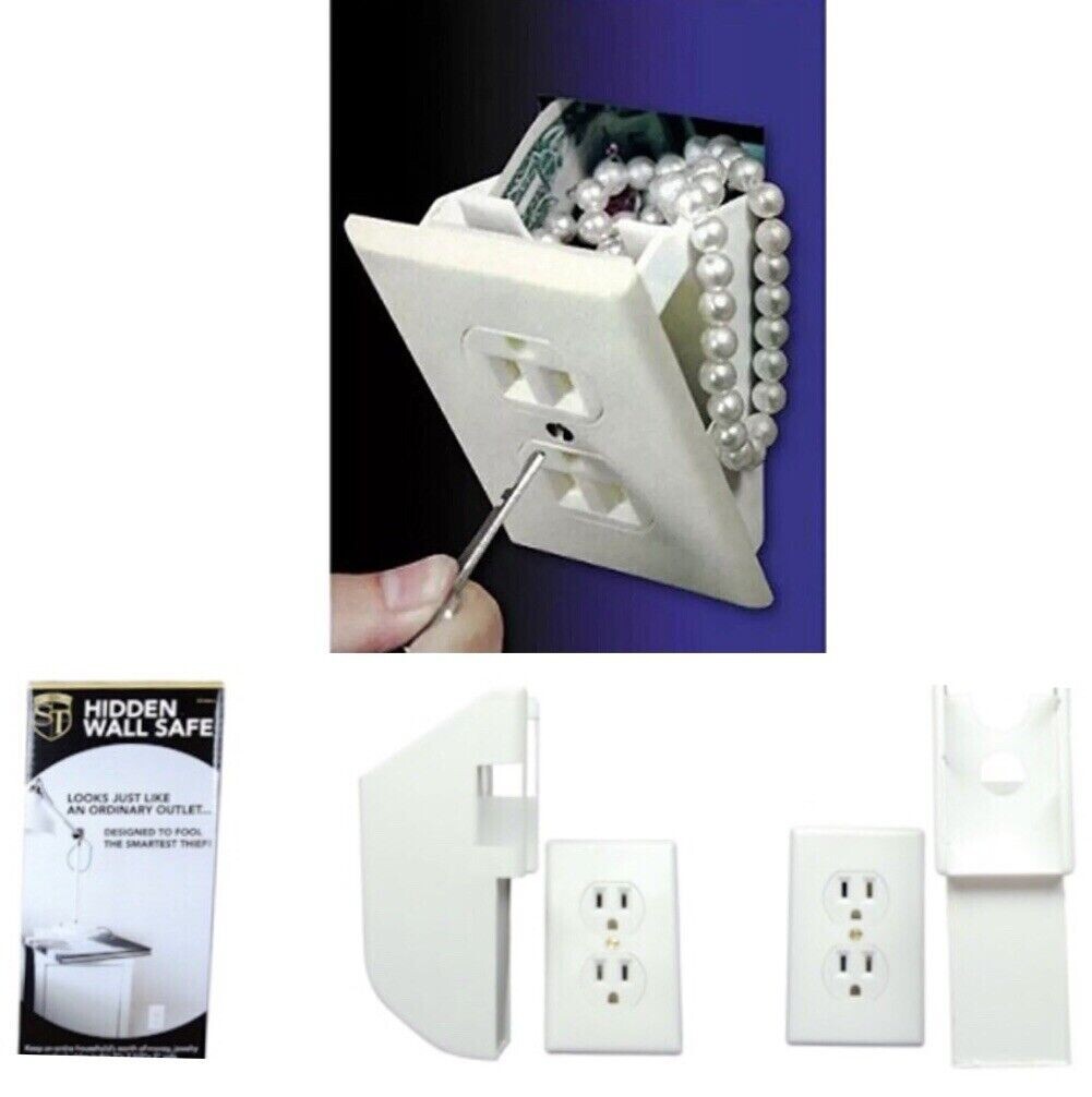 Electrical Outlet Hidden Home Security Wall Safe Socket Diversion Secret Stash