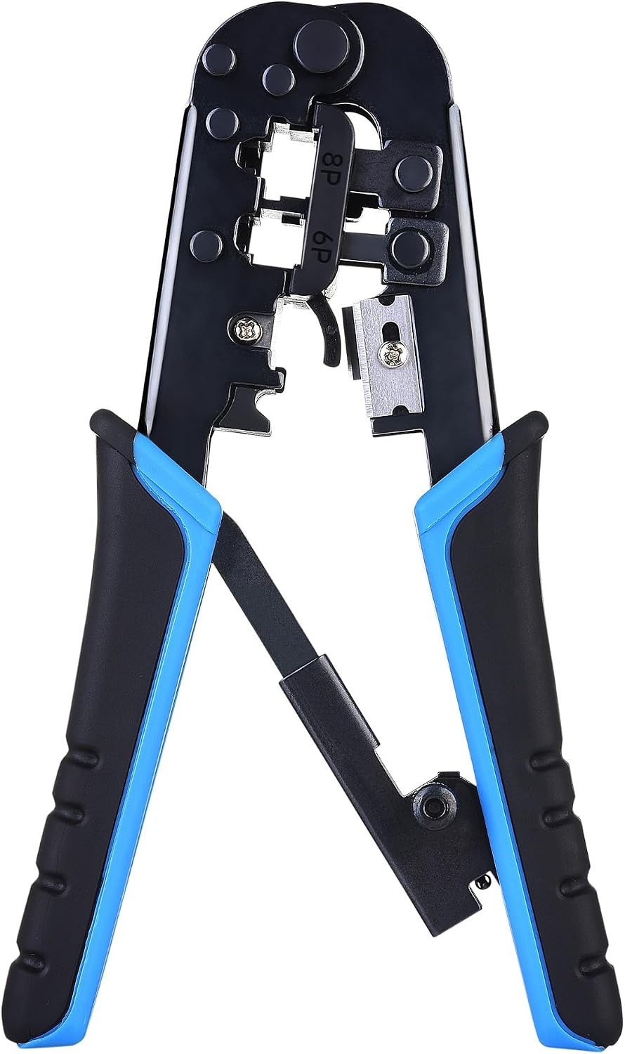 Ethernet Crimper RJ45 Modular Tool with Integrated Wire Cutter and Stripper, 10-