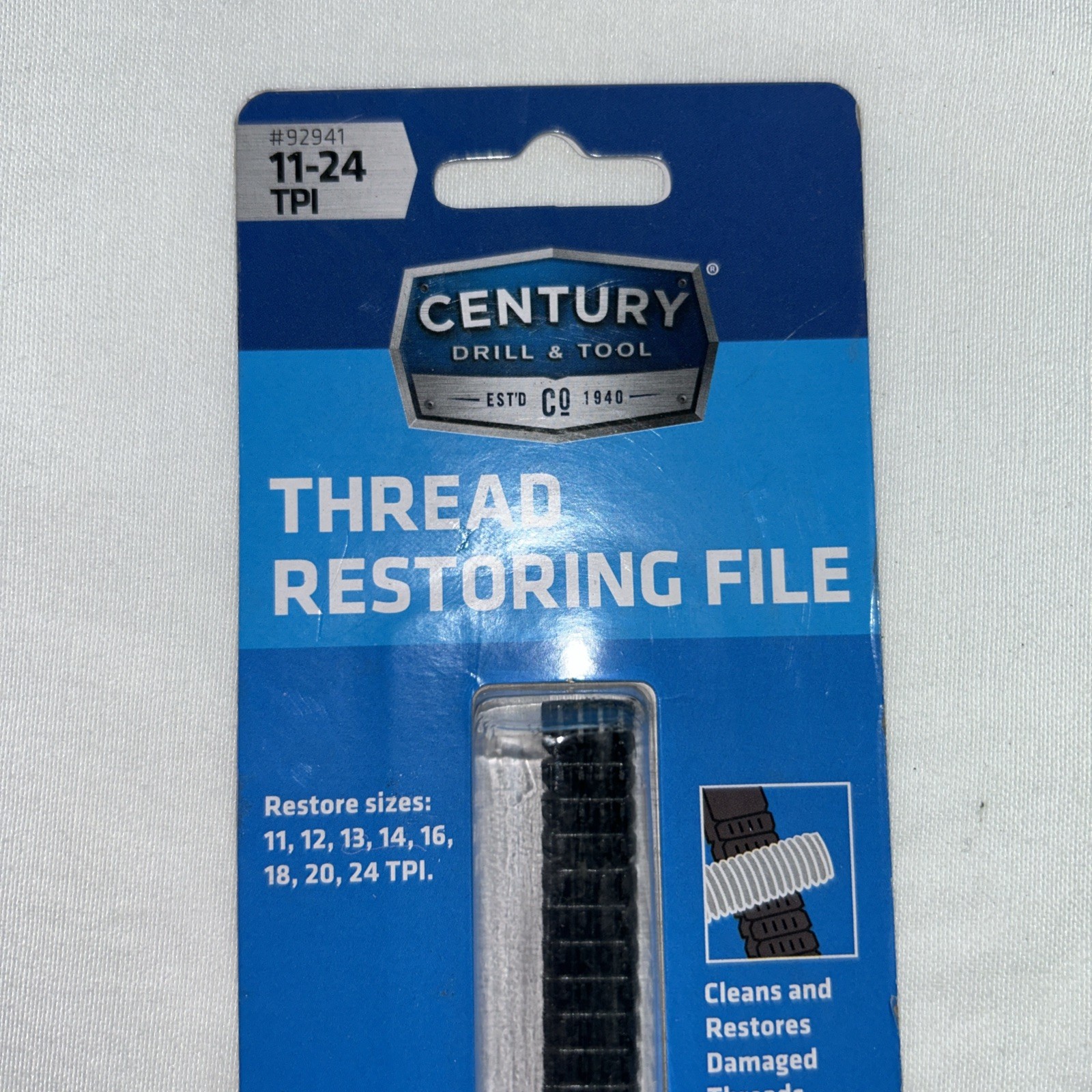 Century Drill &Tool Thread Restoring File 11-24 TPI #92941