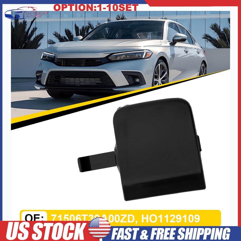 Rear Bumper Tow Hook Cap Cover Fit Honda Civic EX 2022 2023 2024 Black HO1129109