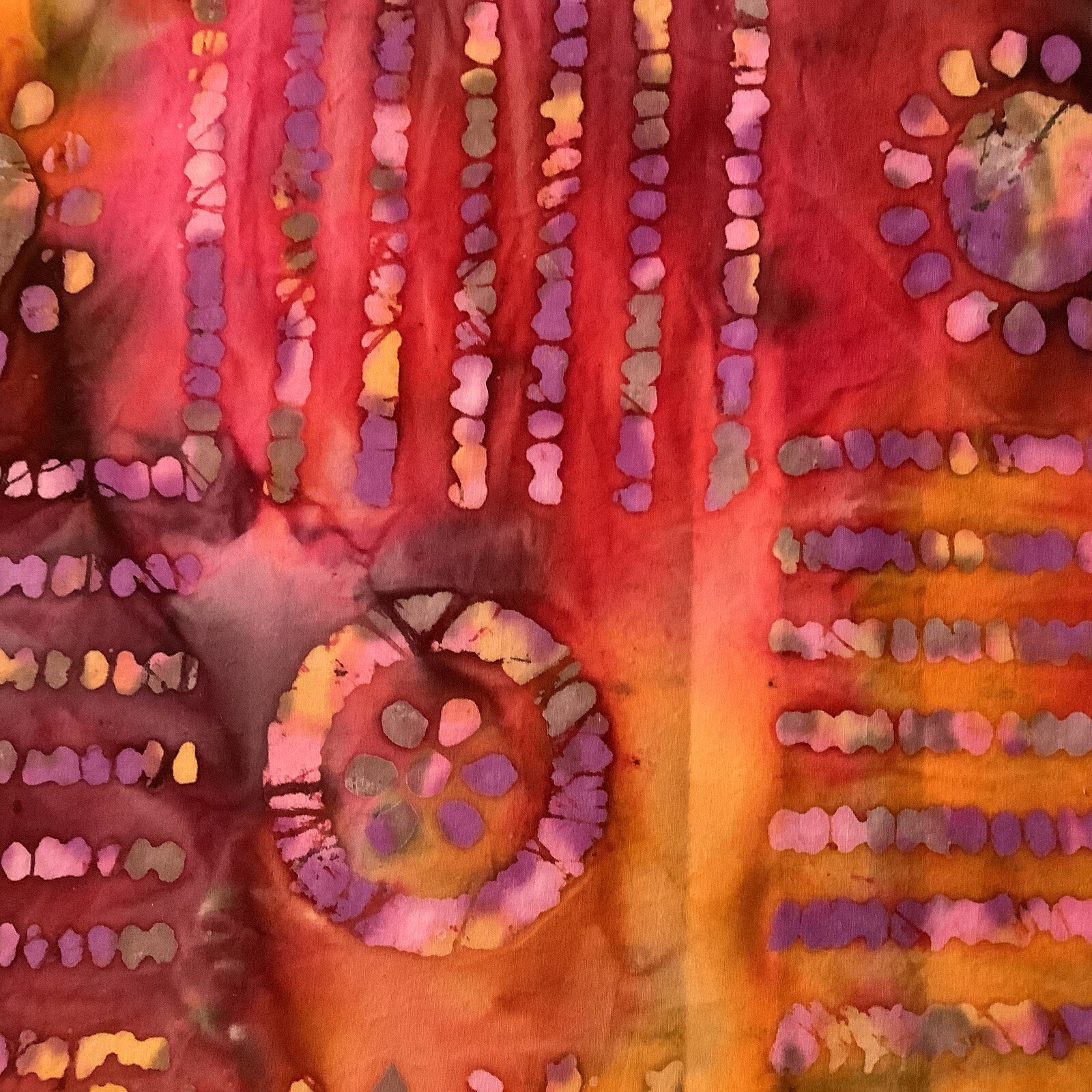 Batik In Multi Rainbow Colors Abstract Fabric  100% Cotton Quilt Quality BTY