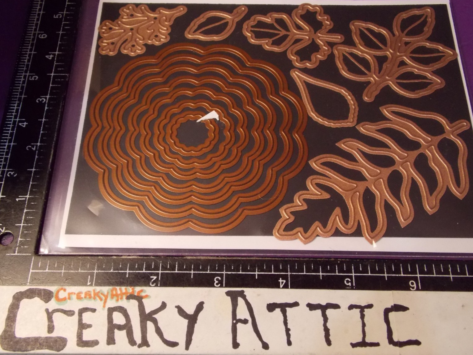 CIRCLE WAVES LEAVES BRANCH 13 DIE CUT METAL EMBOSS STENCIL PAPER CREAKYATTIC