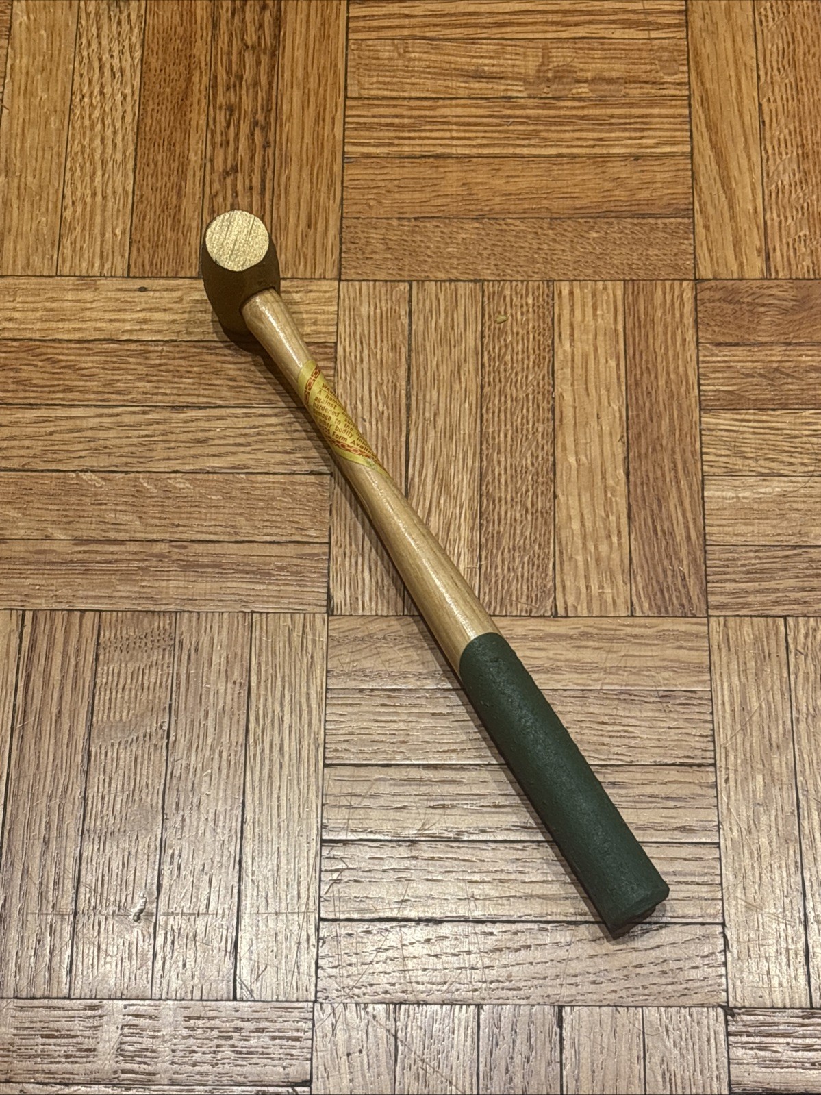 Hackett Brass Head Hammer - 2” Head Length - 10” Hickory Wood Handle