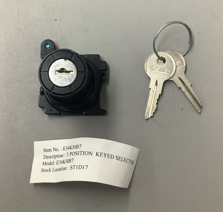 Eaton Cutler Hammer E34KHB7 Cam 3 Keyed Selector Switch 3 Position (b2)