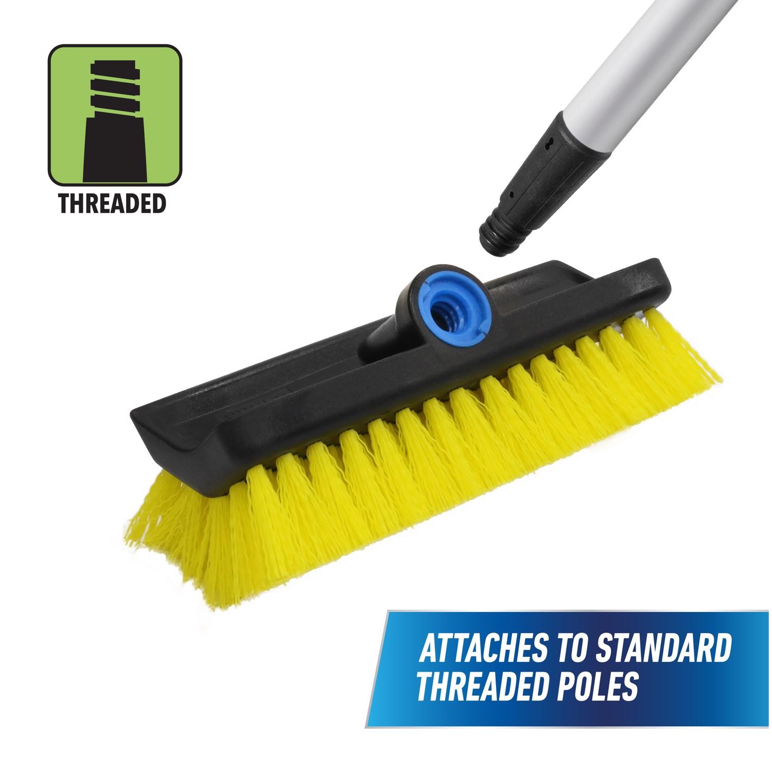 Unger 976830 Black/Yellow Synthetic Hard Bristle Multi-Angle Scrub Brush 10 Win.