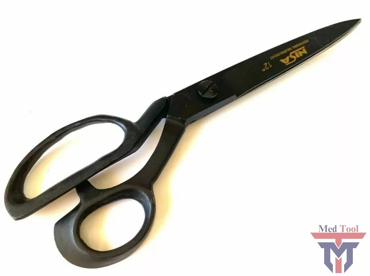SCISSORS 10" HEAVY DUTY UPHOLSTERY CARPET / SHEAR TAILOR SCISSORS FULL BLACK