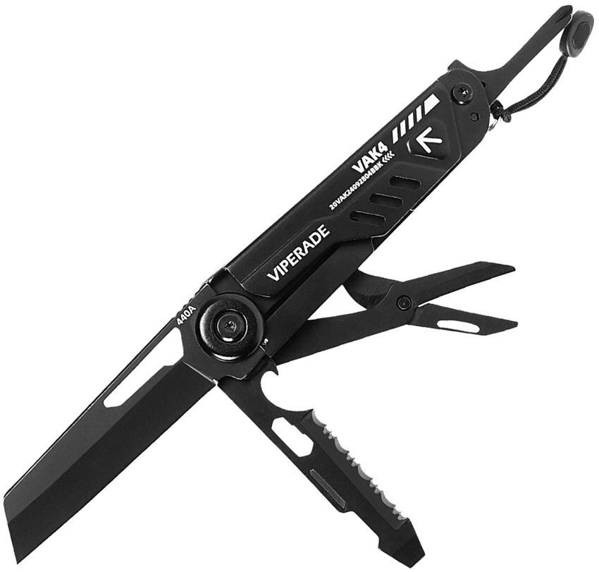 Viperade VAK4 Multi Function Knife Several Tools w/Whistle Blades Fire Starter