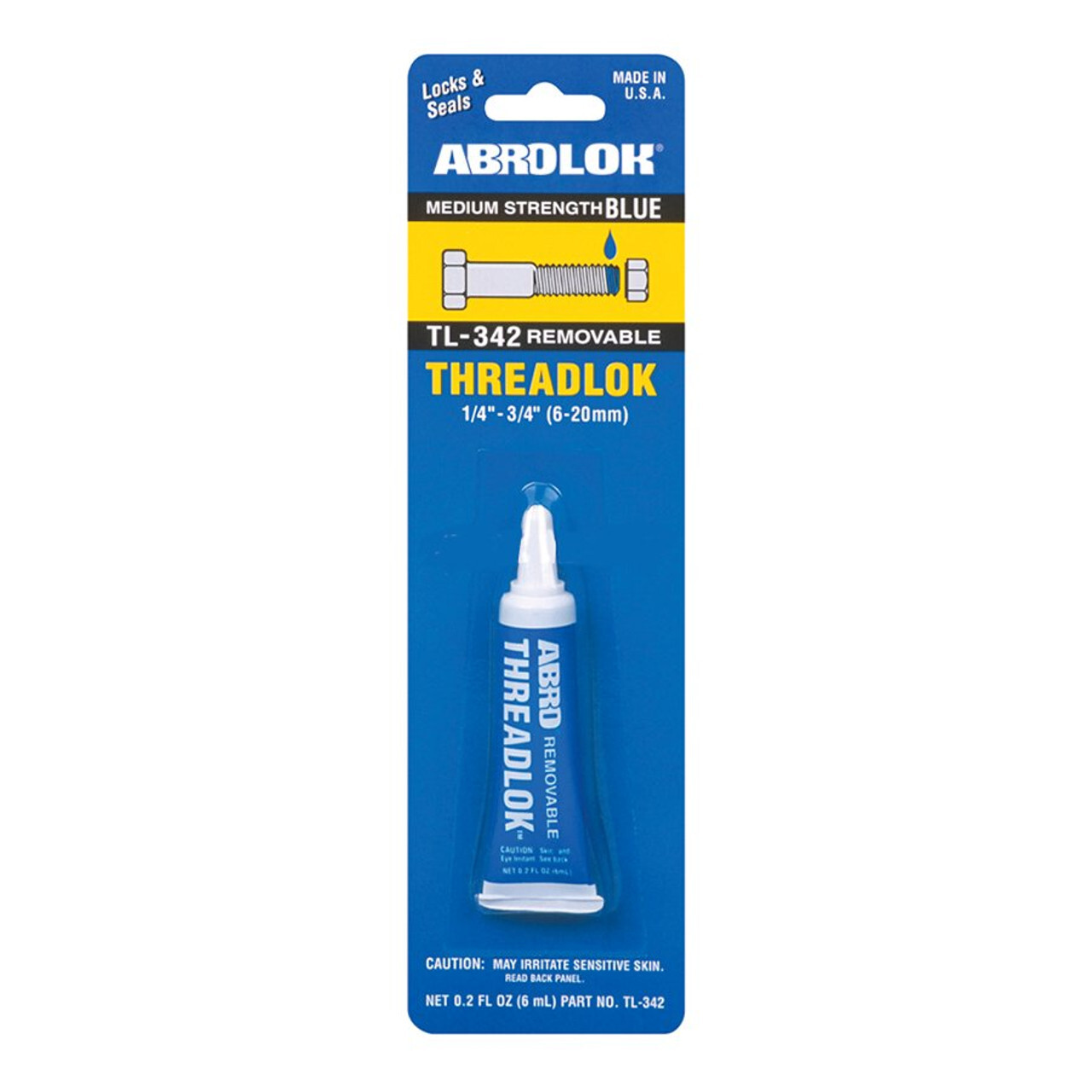 ABRO Threadlok Medium Strength Blue Removable, Versatile Thread Locker TL-342