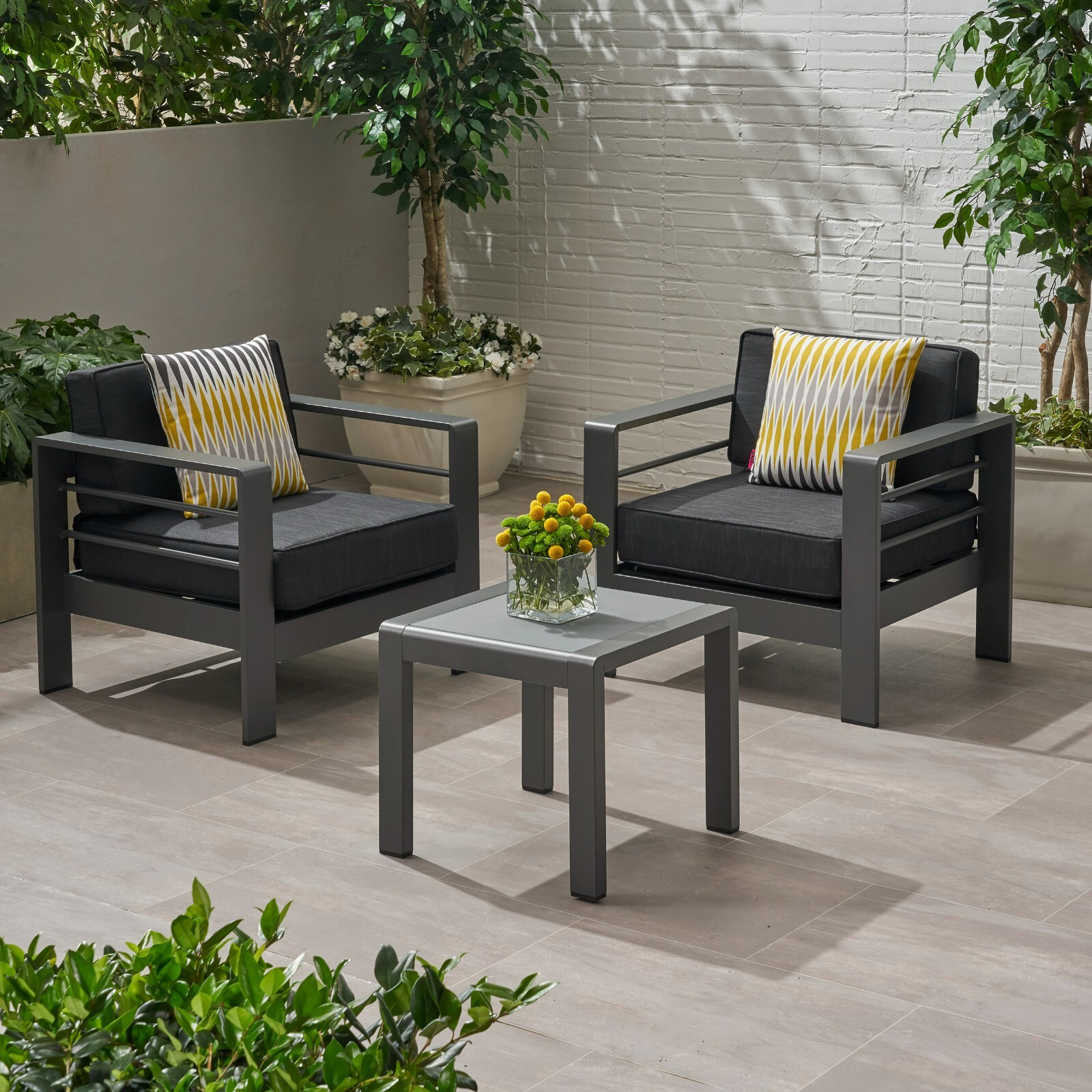 Shirley Coral Outdoor 2 Seater Club Chair and Table Set