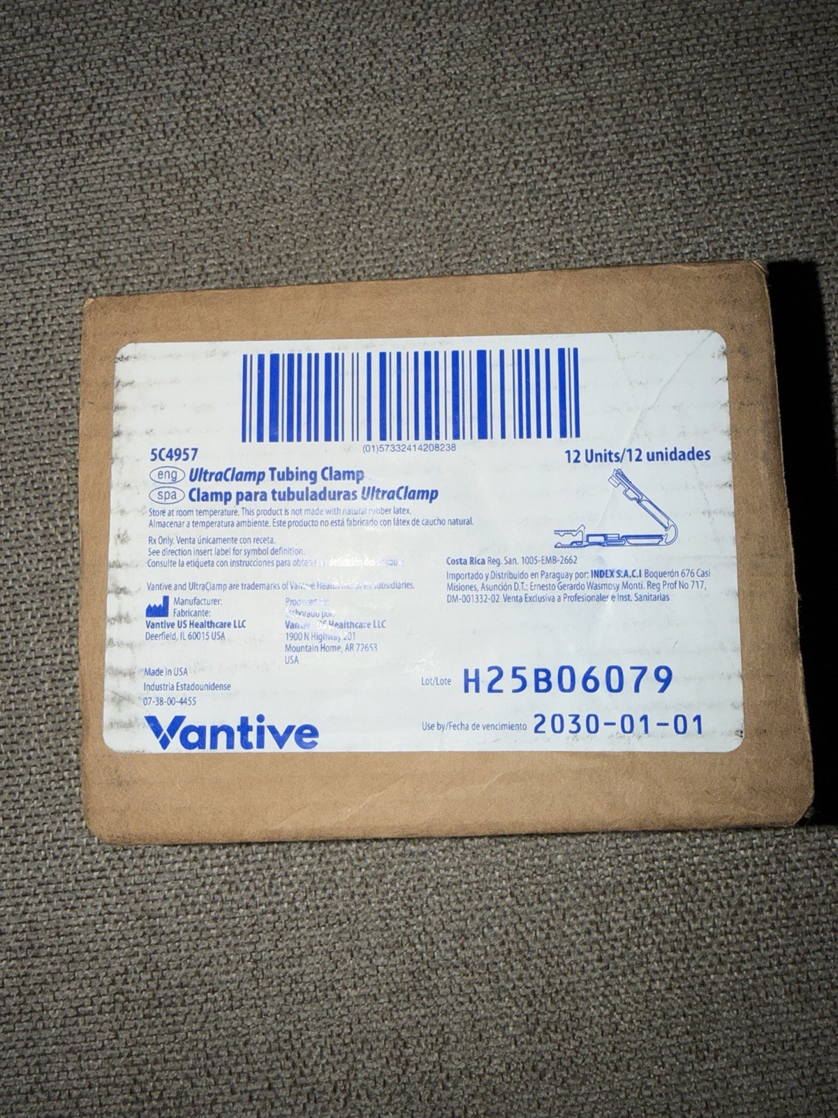 Vantive Baxte Ultra Clamp Tubing Clamp 12 Count 5C4957 Use By 01/01/2030