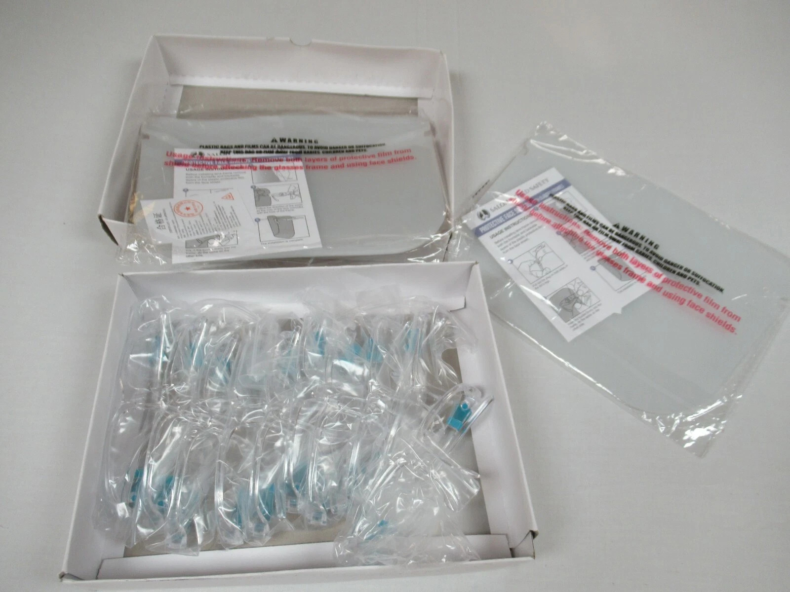 Protective Face Shields with Sealed Glasses Frames - 7 pack