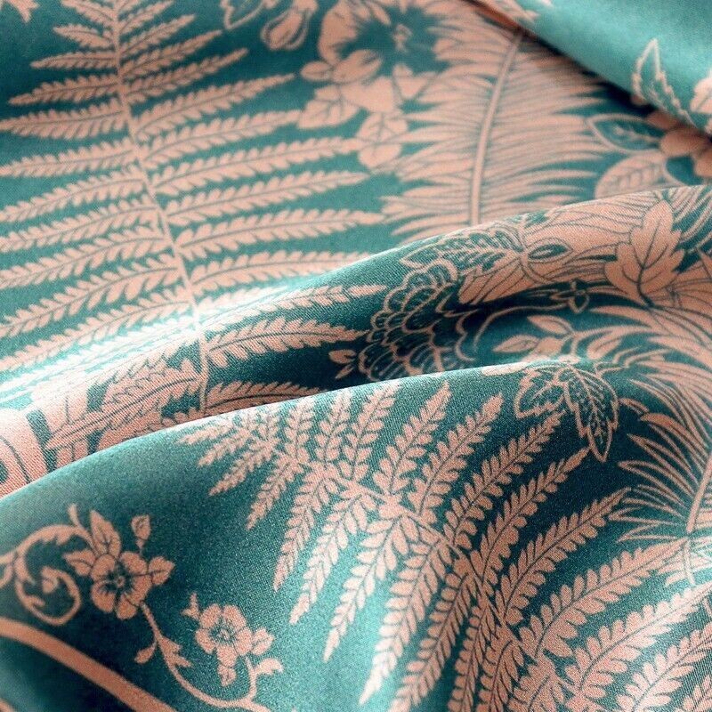 100% Silk Scarf Women Vintage Green Flower Kerchief Square Bandana Wrap 68*68cm