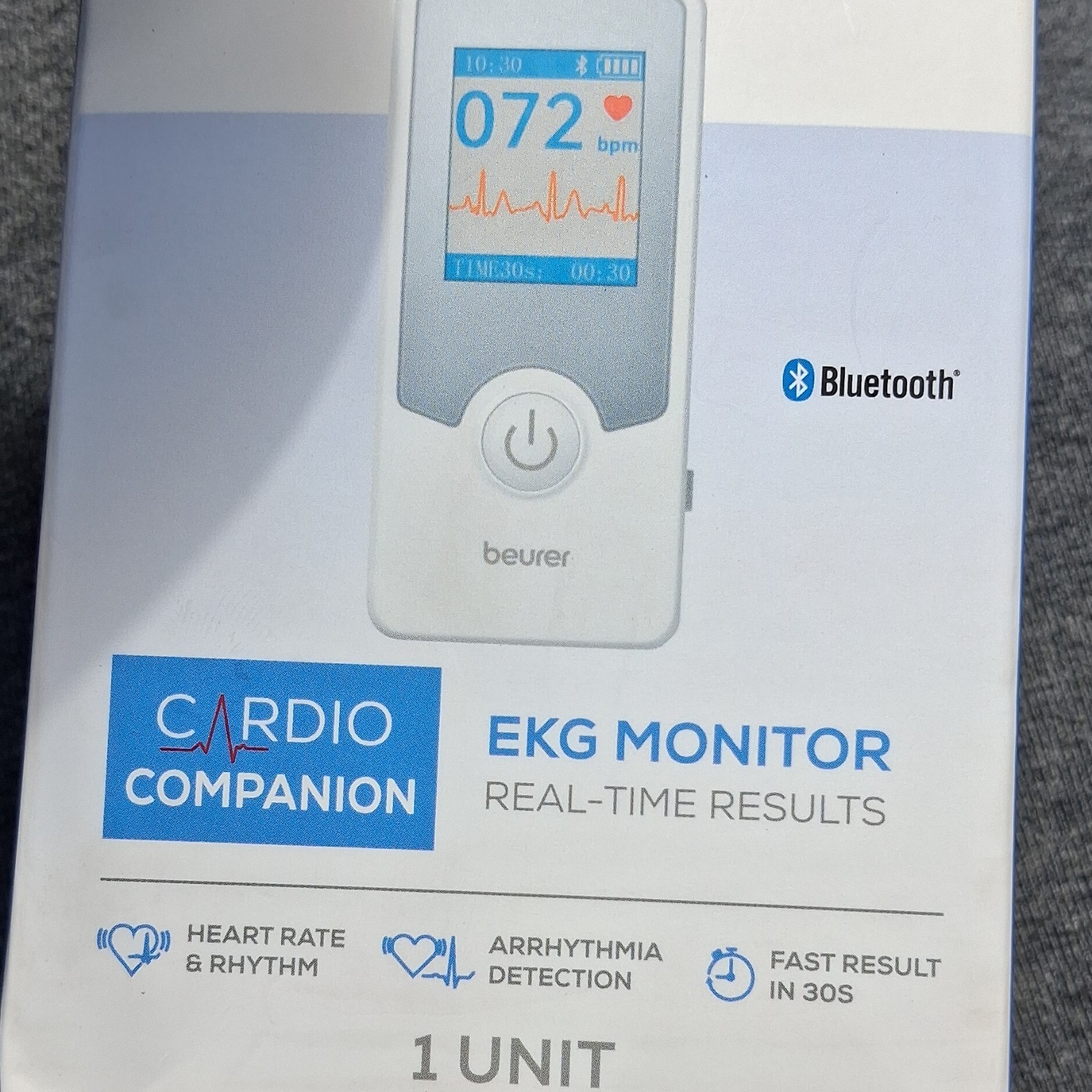 beurer Cardio Companion EKG Monitor Bluetooth Heart Rate Arrhythmia Fast 30s