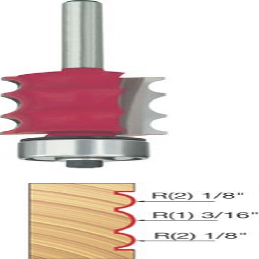Freud 80-558 Triple Beading Bit, 15/16" Dia, 1/4" Shank, Large Radius