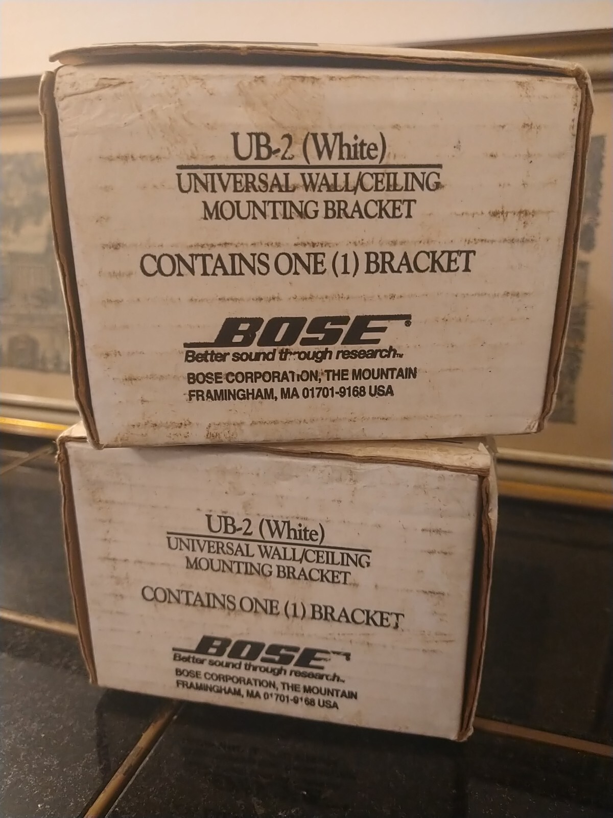 NEW BOSE UB-2 UNIVERSAL WALL/CEILING MOUNTING BRACKET (2 BRACKETS) White