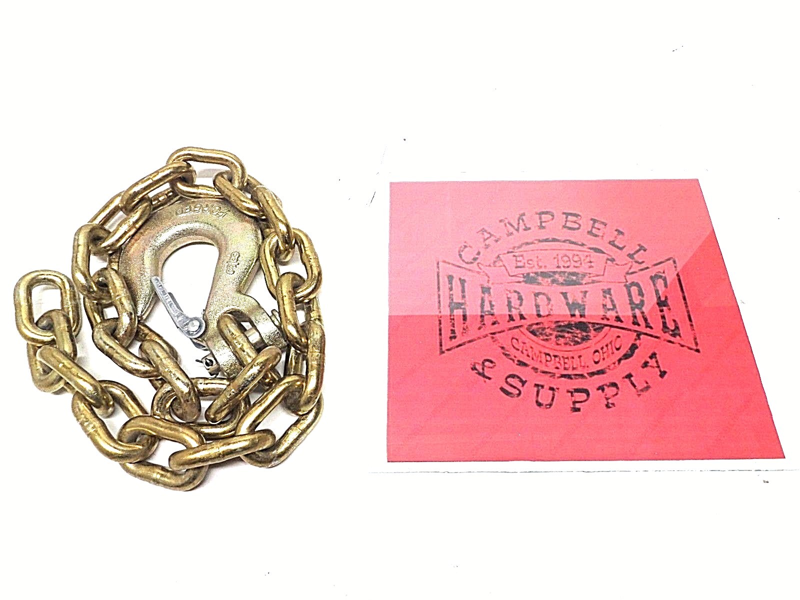 Auto Body Frame Machine Pull Chain 3/8" x 4' Grade 70 with 3/8" Clevis Slip Hook