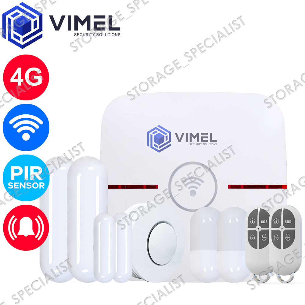 4G Wireless Home Alarm System WIFI Dual PIR Window Door Sensor Smoke Detector
