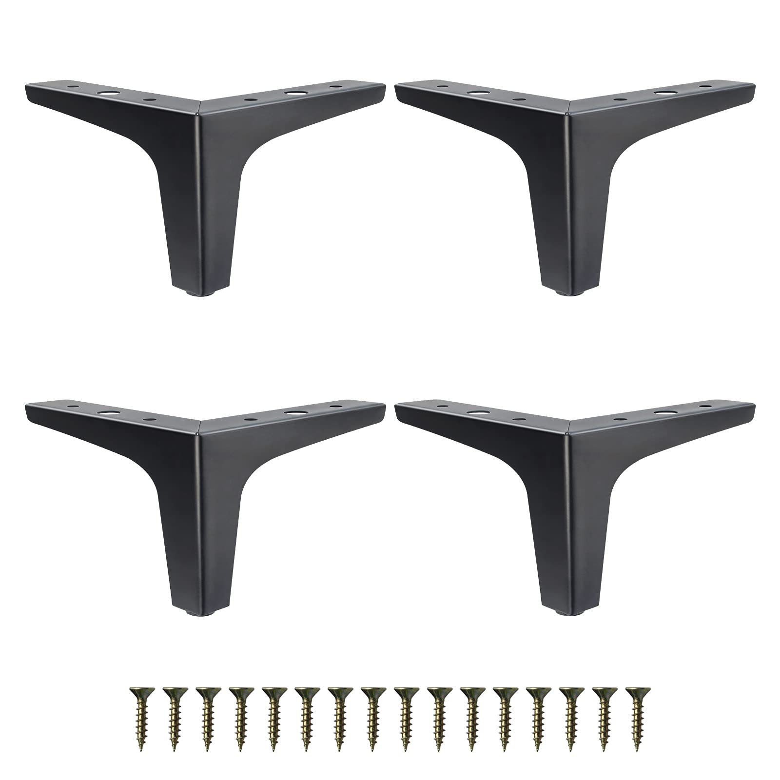 GOSCHE 4 Inch Metal Furniture Legs Black, for 4 inch, Matte Black