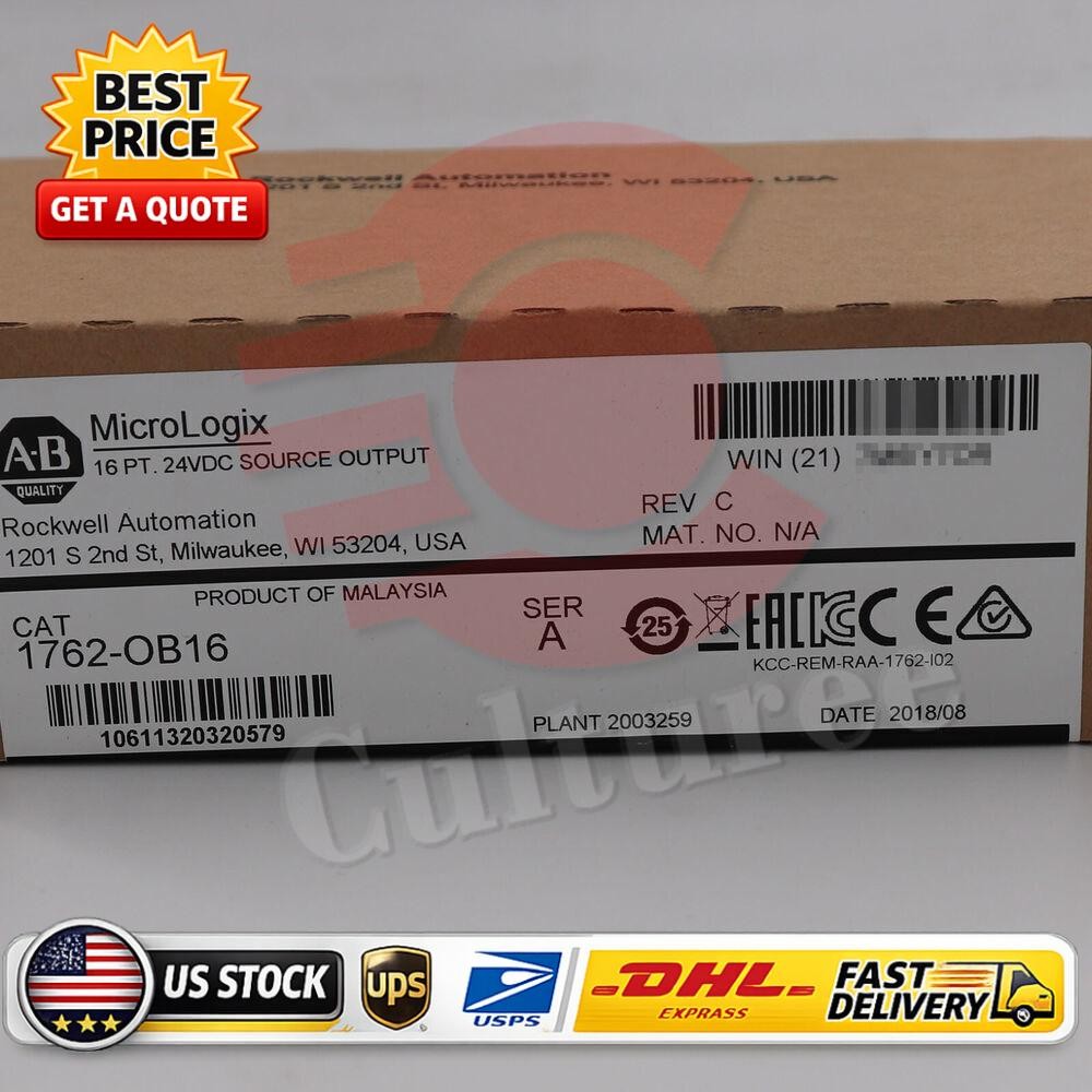 AB 1762-OB16 MicroLogix 16 Point D/O Module US Stock Factory Sealed US Free Tax