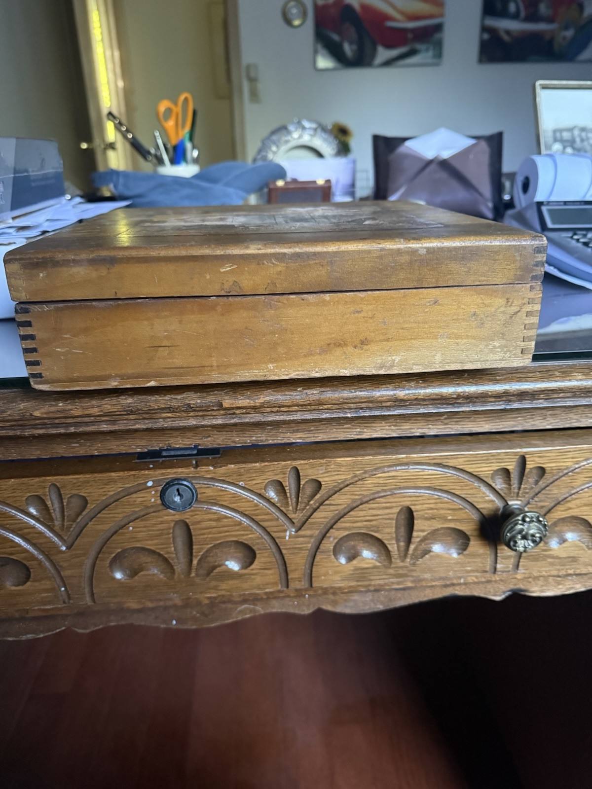 Antique Billiard Box And Balls