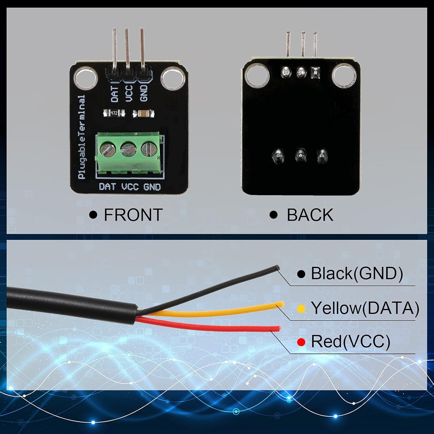 4 Sets DS18B20 Temperature Sensor Module Kit with 1 m/ 3.2 Ft Waterproof Digital