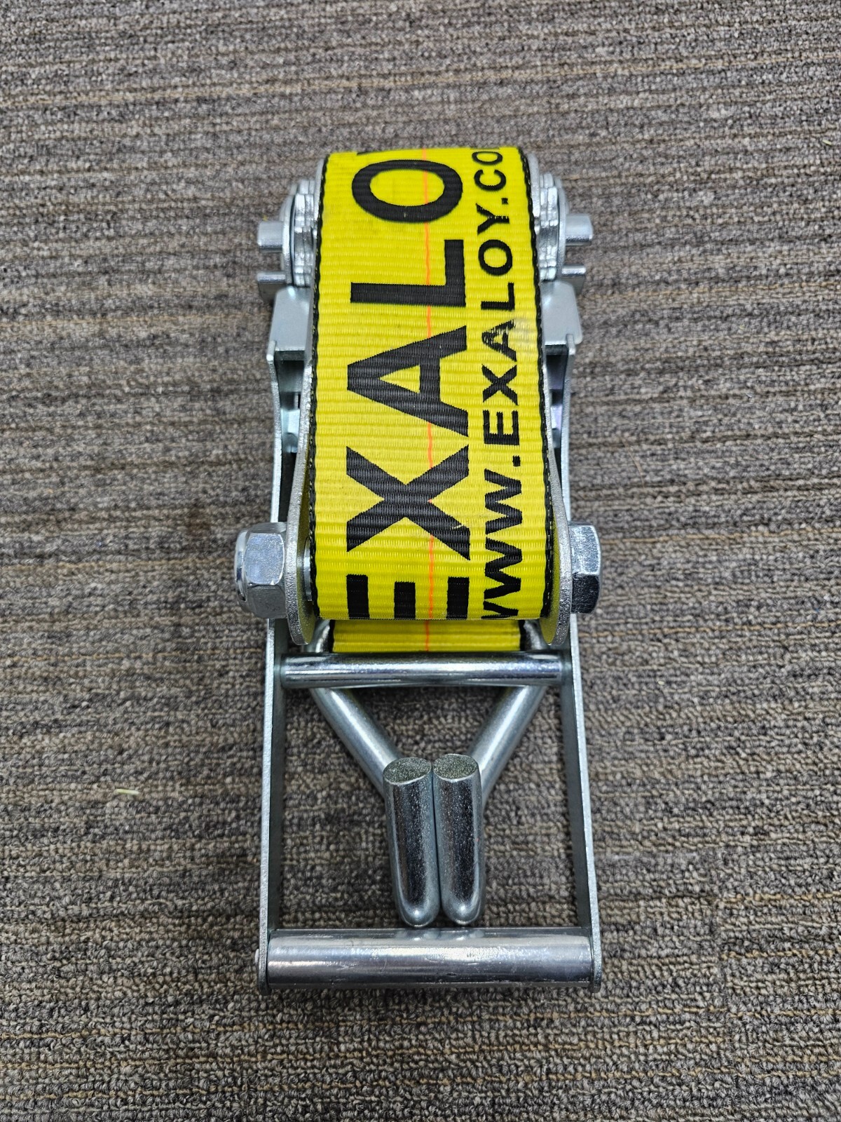 (QTY 2) Exaloy Ratchet Strap J Hook Heavy Duty Tie Down Yellow WLL 5400 LBS