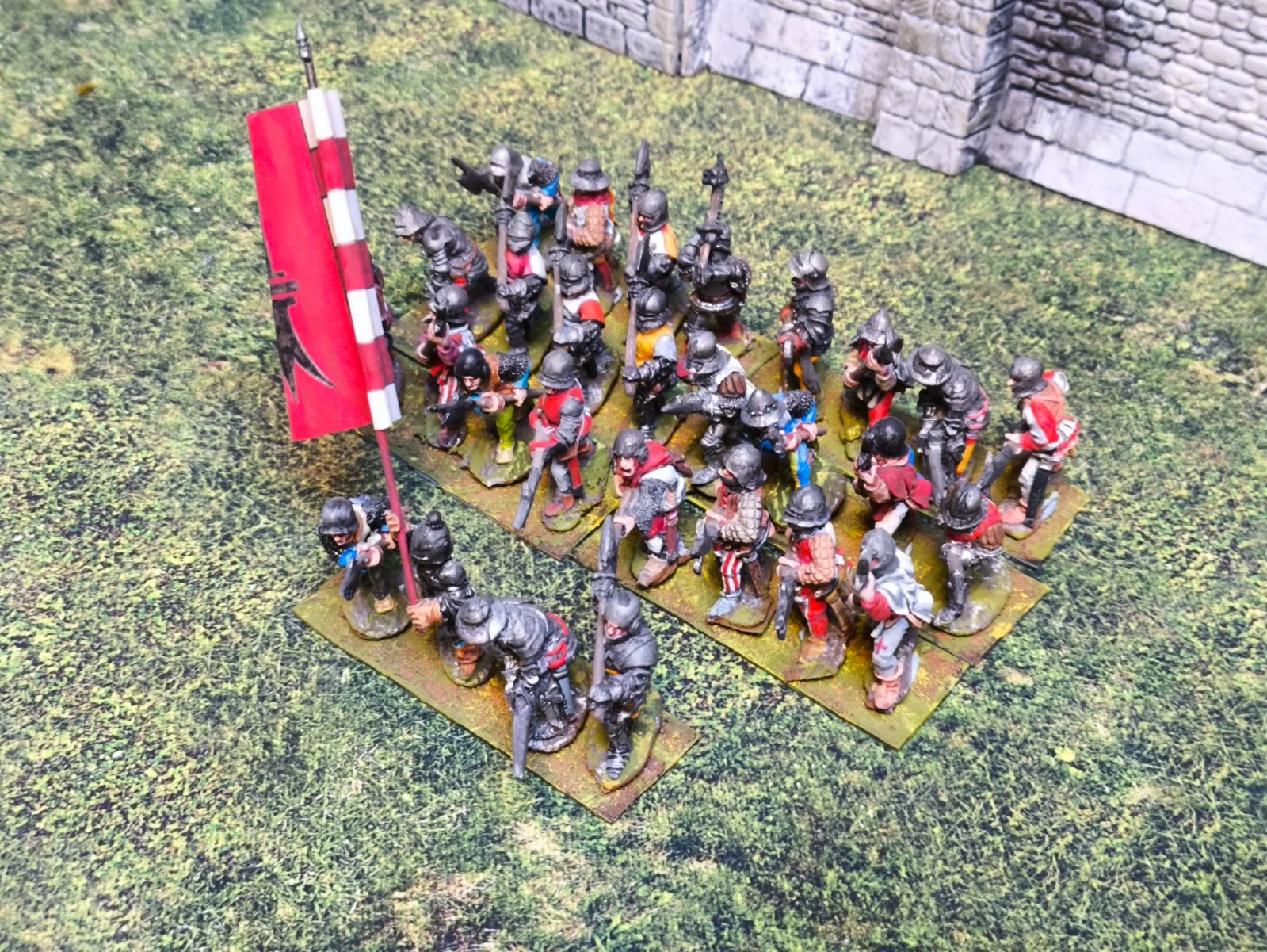 28mm  - Medieval Infantry Unit #3 - Wargames Foundry / state of art pro painted