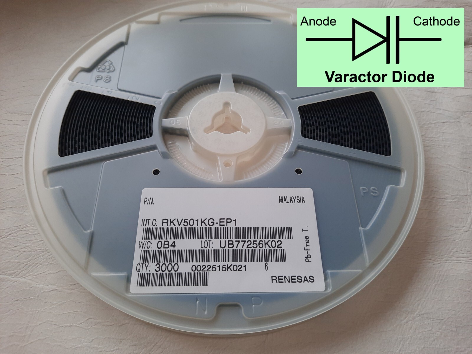 3000 pcs (1 reel) RKV501KG (= BB170) Variable Capacitance Diode, Varactor Diode