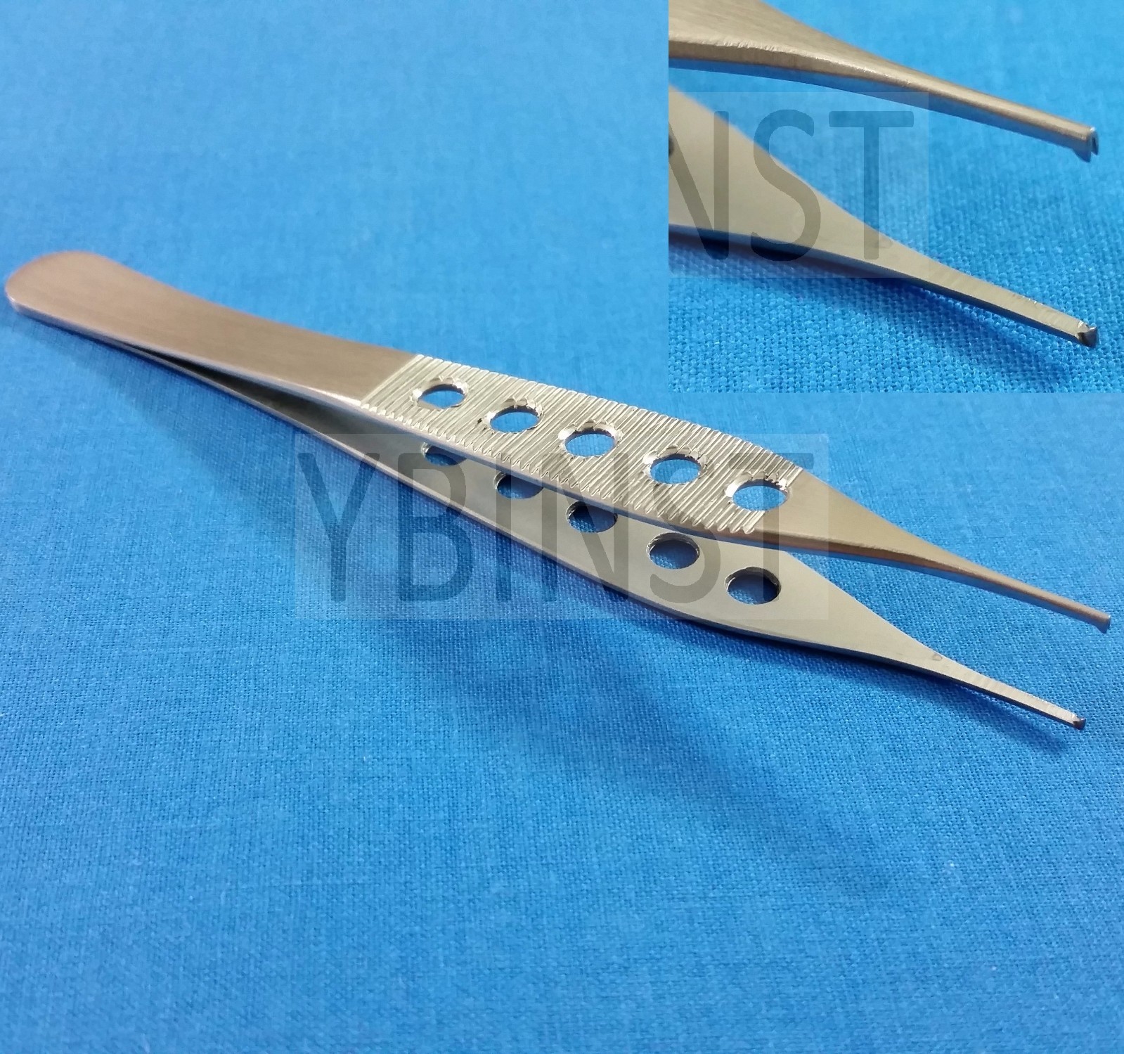 3 PCS ADSON MICRO TISSUE PLASTIC SURGERY FORCEPS 1X2 TEETH W/ FENESTRATED HANDLE