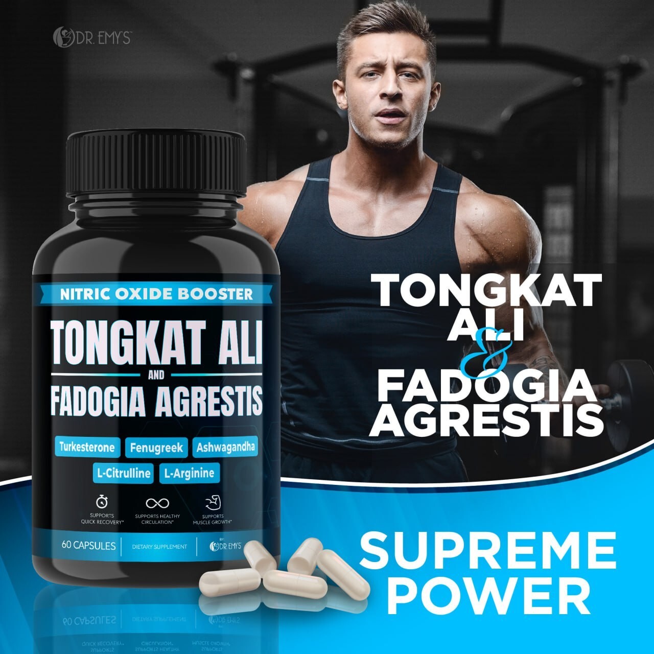 (5 Pack) Testosterone Supplement Booster Capsules Blood Flow Nitric Oxide