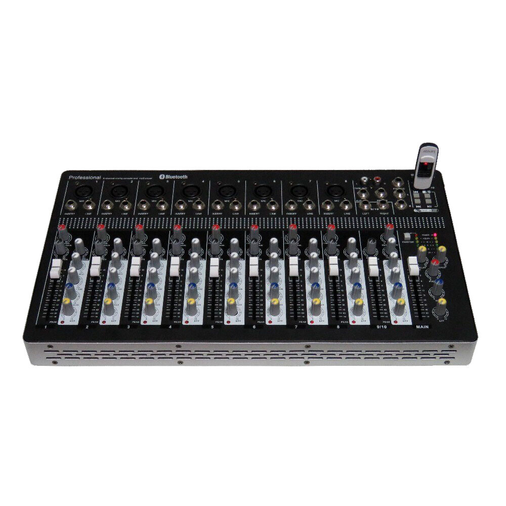 10 Channel Audio Sound Mixer Function Recording Mixing Console Effects USB Mix