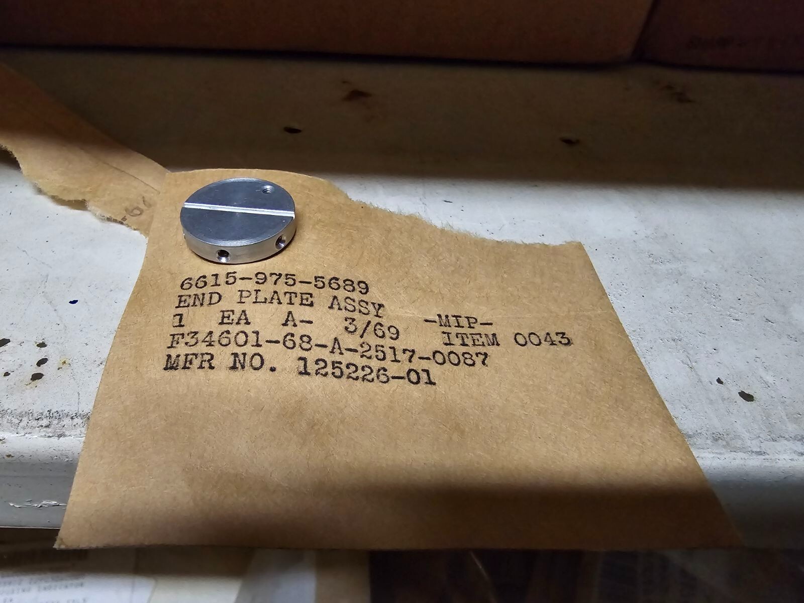 (5) GE AVIATION SYSTEMS END PLATE 125226-01 6615-00-975-5689