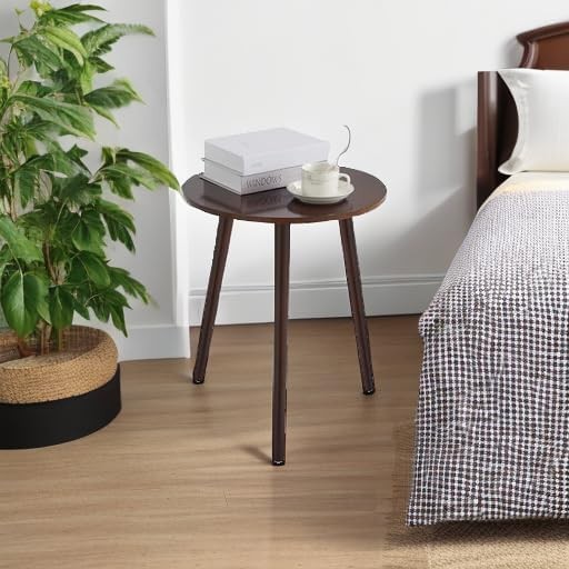 Side Tables End Table Bedroom Dark Brown Round Side Table Nightstand Bedside
