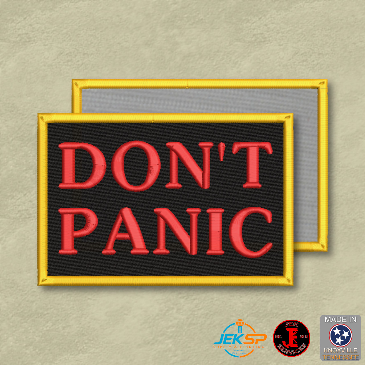 DON'T PANIC 2x3 Embroidered Morale Patch with VELCRO® Brand Hook Backing