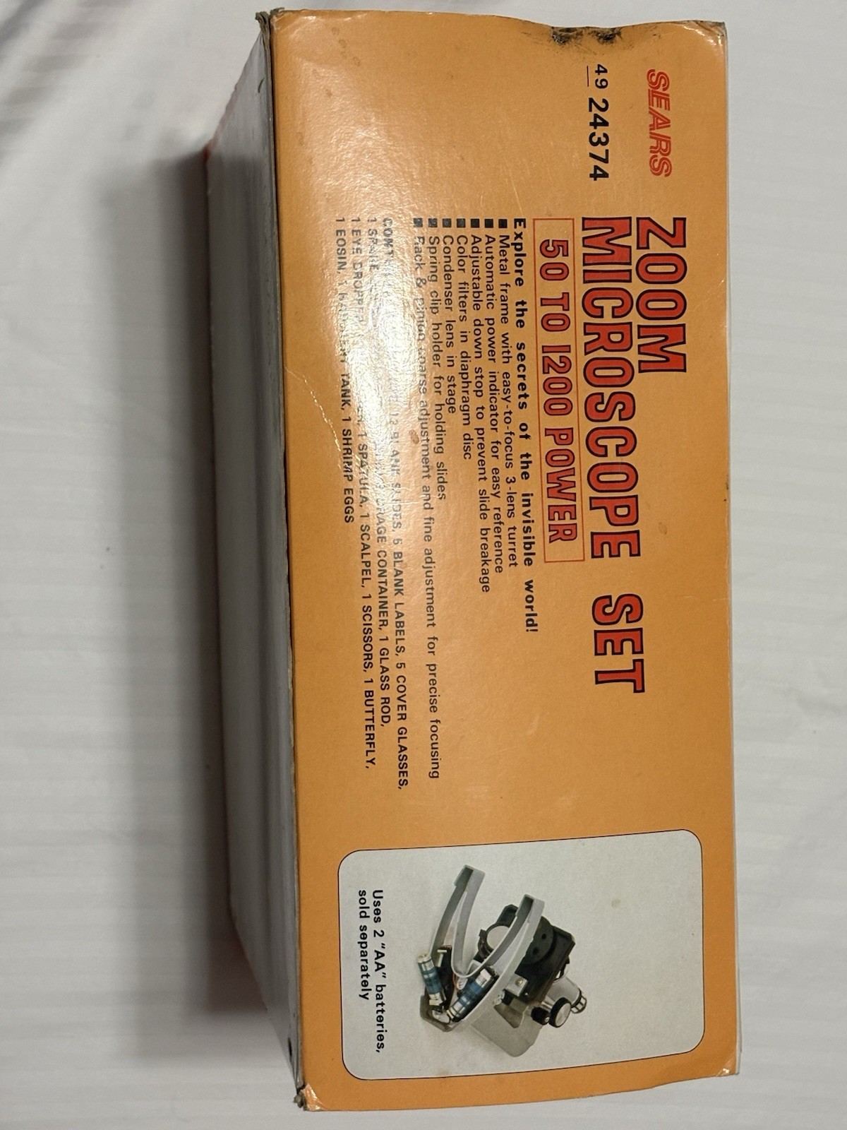 Vintage Sears Zoom Microscope Set 50-1200 Power Complete Set with Original Box!