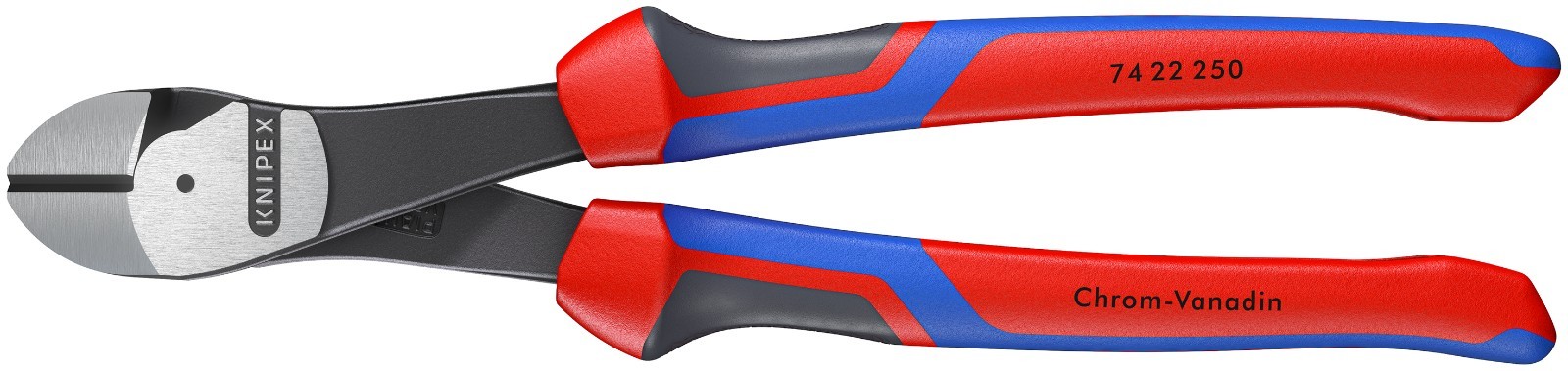 KNIPEX 74 22 250 SBA  10" High Leverage 12° Angled Diagonal Cutters