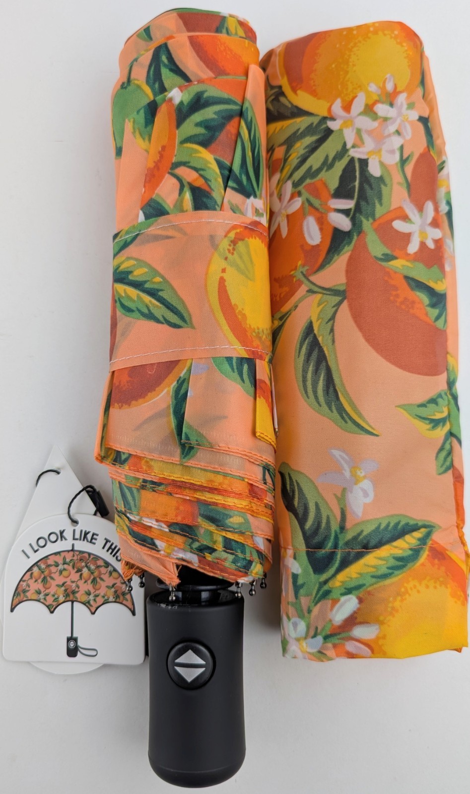 Rainy Skies Oranges & Blossoms Umbrella