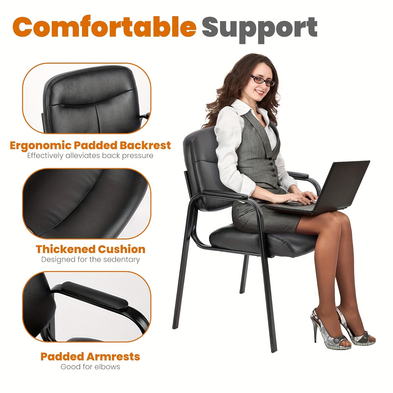 Waiting Room PU Leather Chairs. Padded arms. Elderly friendly