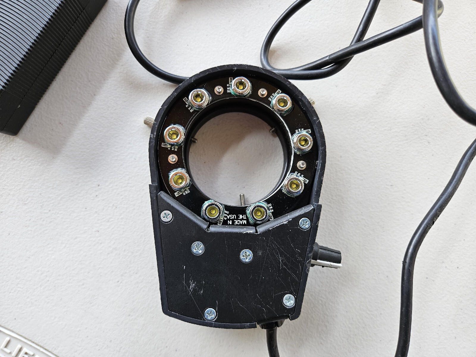 Micro-Lite, LV2000-B, Ring Illuminator light, With Power Supply, LED light used