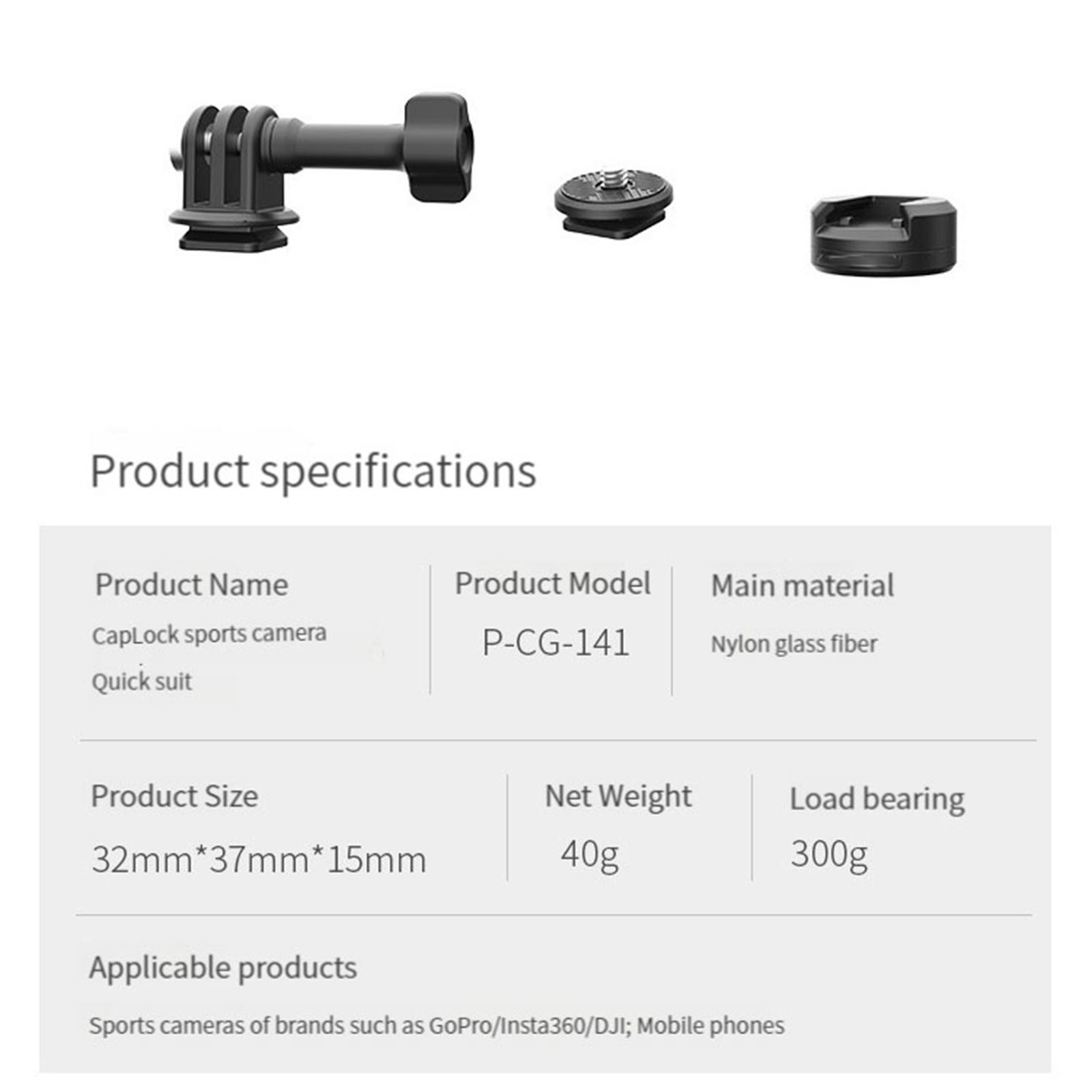 Camera Quick Release Clamp Set Accessories for Insta360/DJI Sports Camera Parts