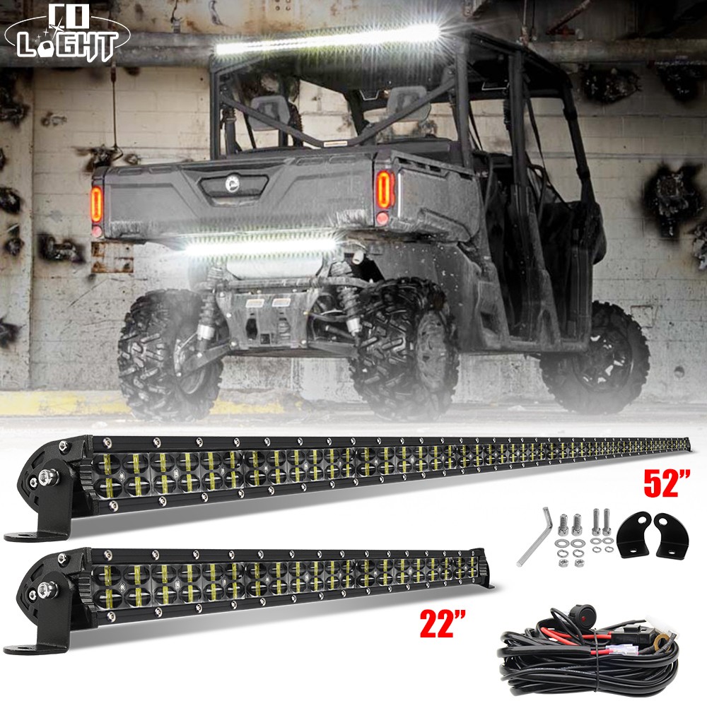 For 2016-25 Can Am Defender HD5/HD8/HD10 Rear 52" + 22" LED Light Bar Wire Kit