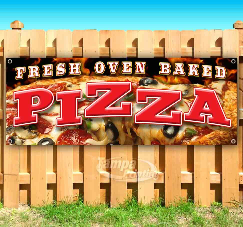 OVEN FRESH BAKED PIZZA Advertising Vinyl Banner Flag Sign CARNIVAL FOOD FAIR