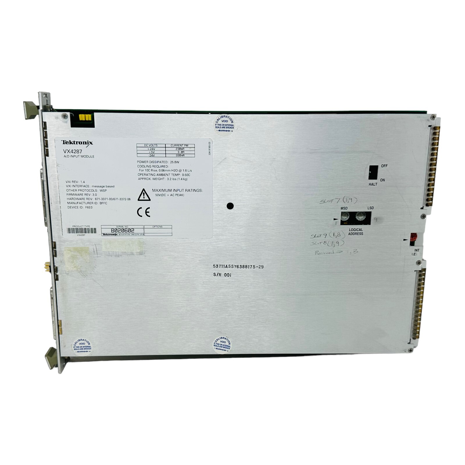 TEKTRONIX VX4287 A/D INPUT MODULE S/N B020602