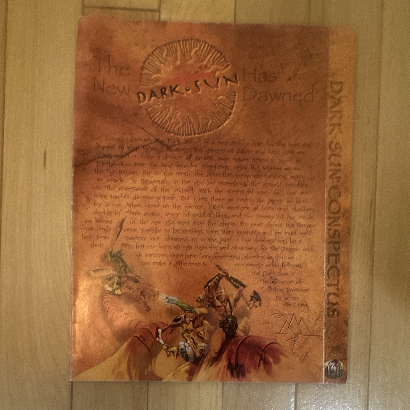 TSR Dungeons & Dragons Dark Sun Conspectus Map Poster/Handout 1991 TSR 2413