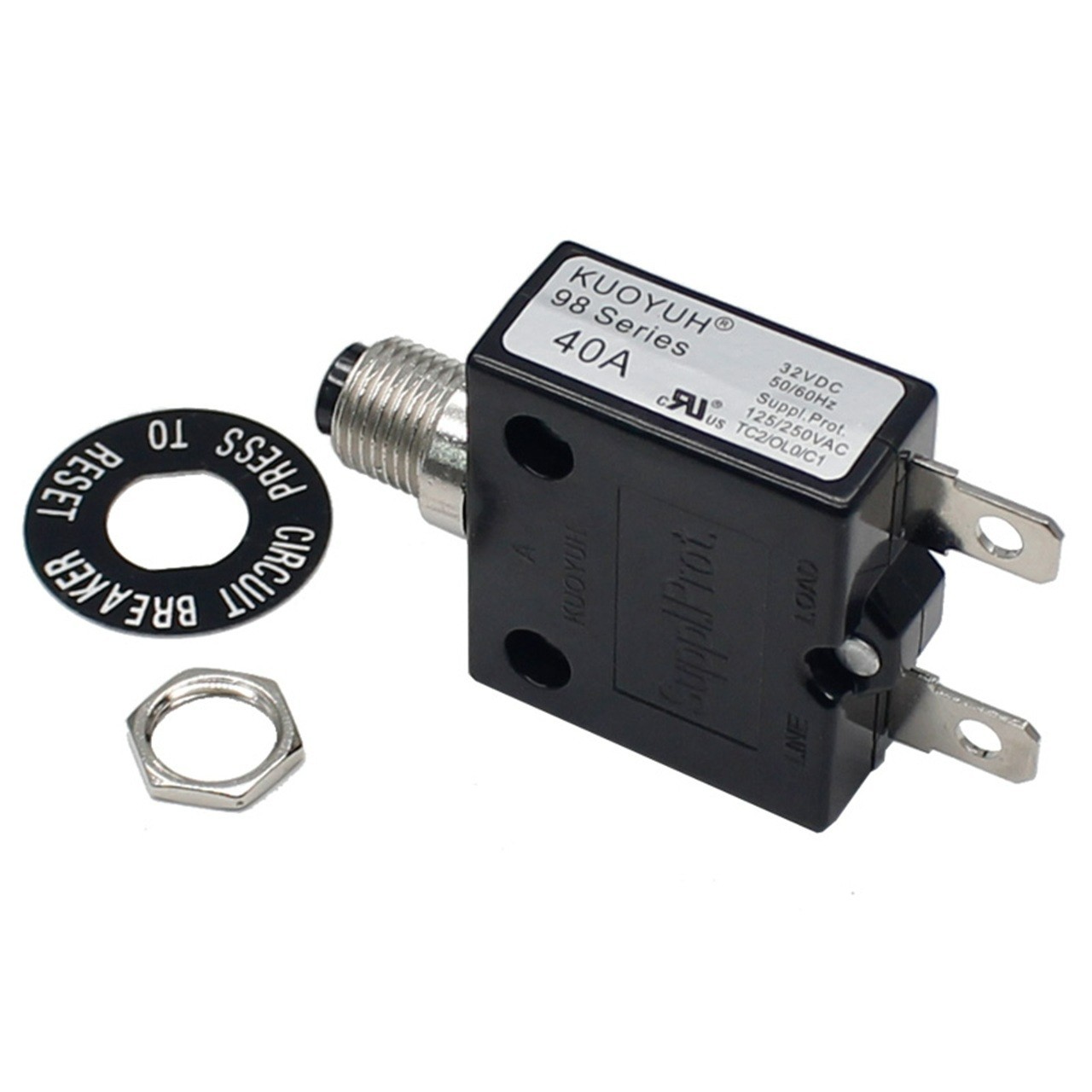 Genuine KUOYUH Circuit Breaker 98 Series 40A 125/250VAC 32VDC-50VDC 50/60Hz
