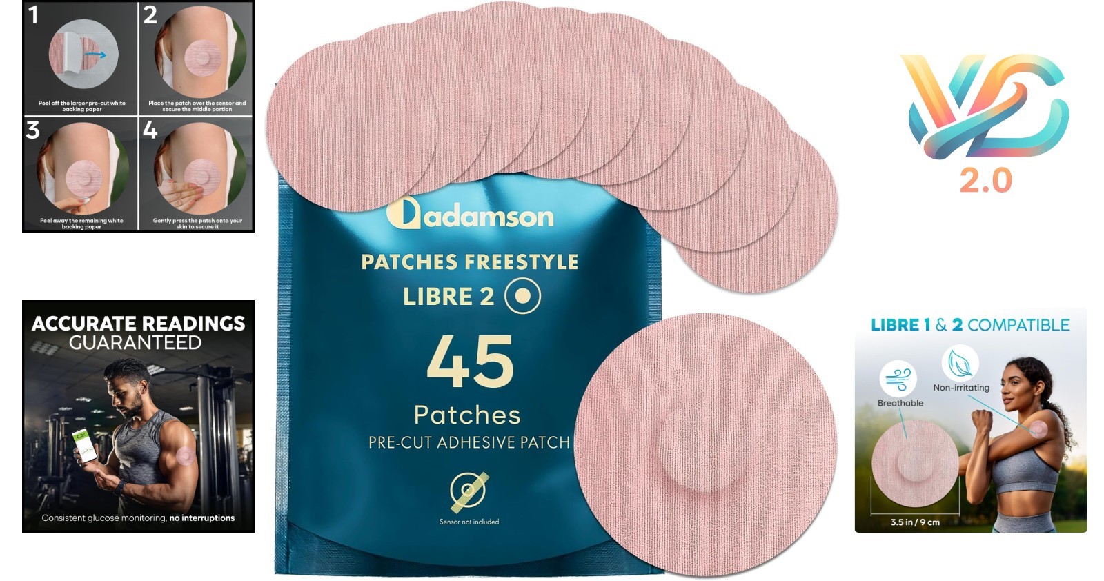 Freestyle Libre 2 Sensor Covers Waterproof – 45 Discreet Patches for CGM